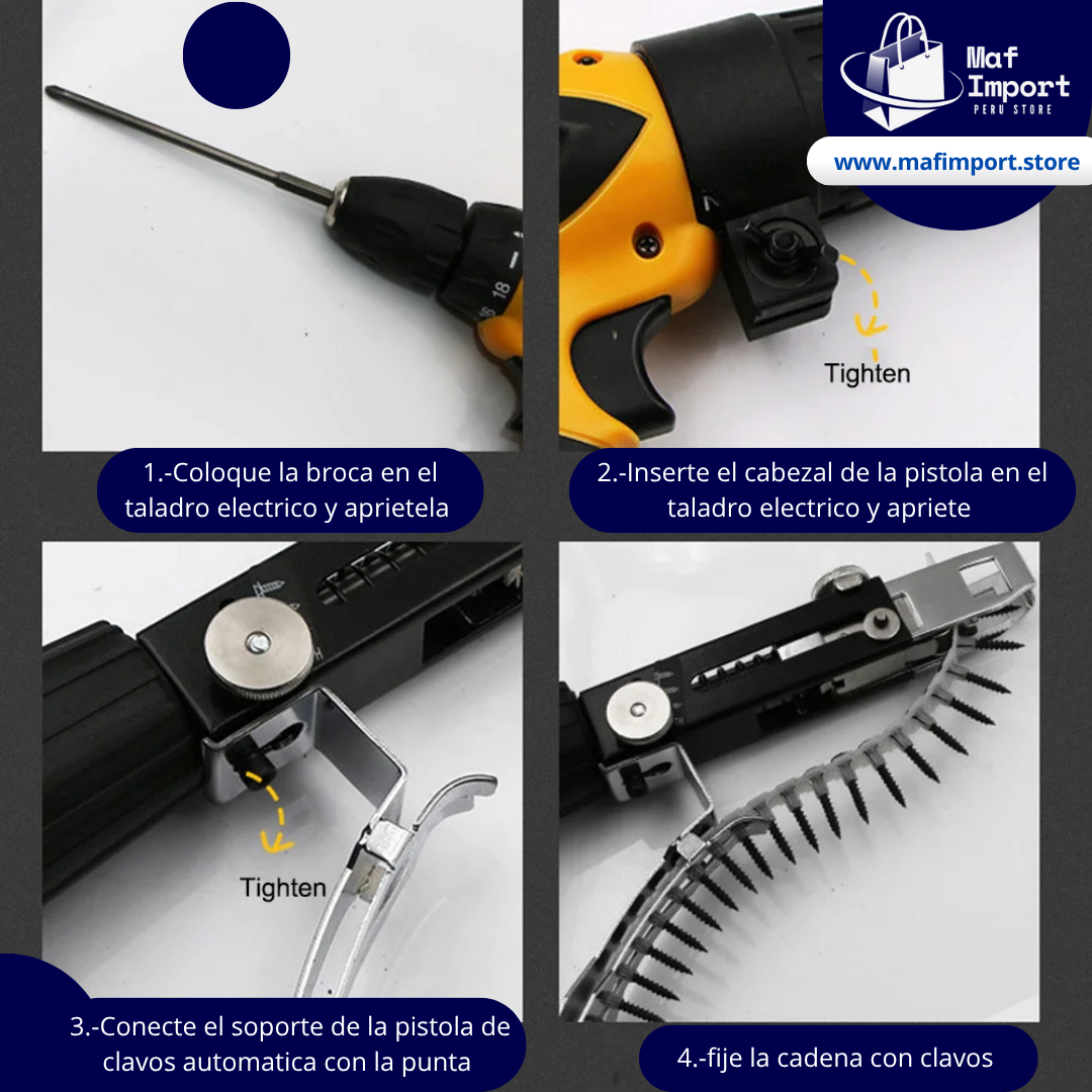 ADAPTADOR DE PISTOLA DE CLAVOS PARA TALADRO